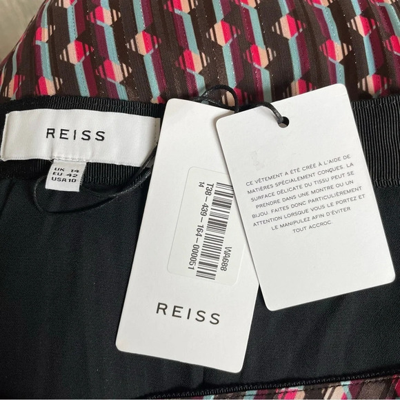 NEW! Reiss Alani Geo Printed pleated Mini Skirt nwt 11962 - Picture 14 of 16